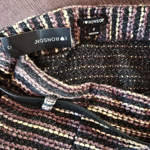 I Love Ronson Sz 2 tweed style skirt with belt - Picture 3 of 3